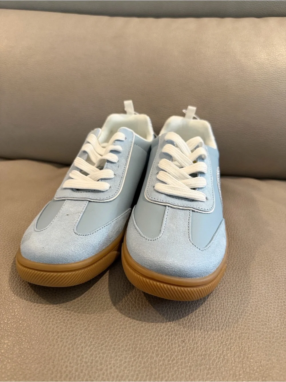 Joe Boxer Light Blue and Silver Kids' Sneakers with Gum Sole